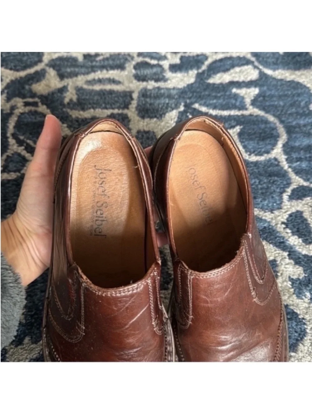 Josef Seibel Men’s Douglas Leather Slip on Loafers/Shoes Size 11 EU 44 Brown
